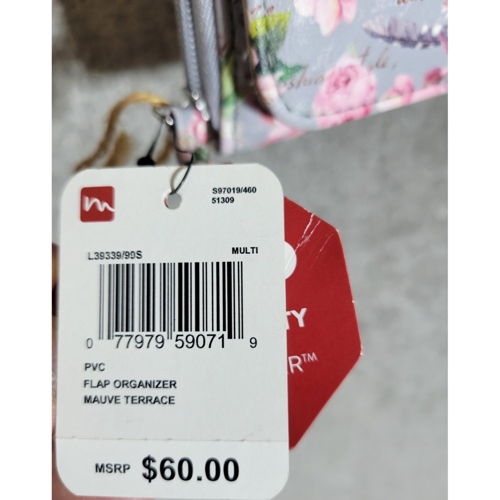 Mundi Mauve‎ Terrace Floral Flap Organizer Adjustable Strap My Backup Buddy New - Picture 3 of 12
